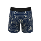 The Wrangle 'Em | Blue Bandana Shinesty x Diamond Cross Ranch Ball Hammock® Pouch Underwear With Fly - Shinesty - Flyclothing LLC