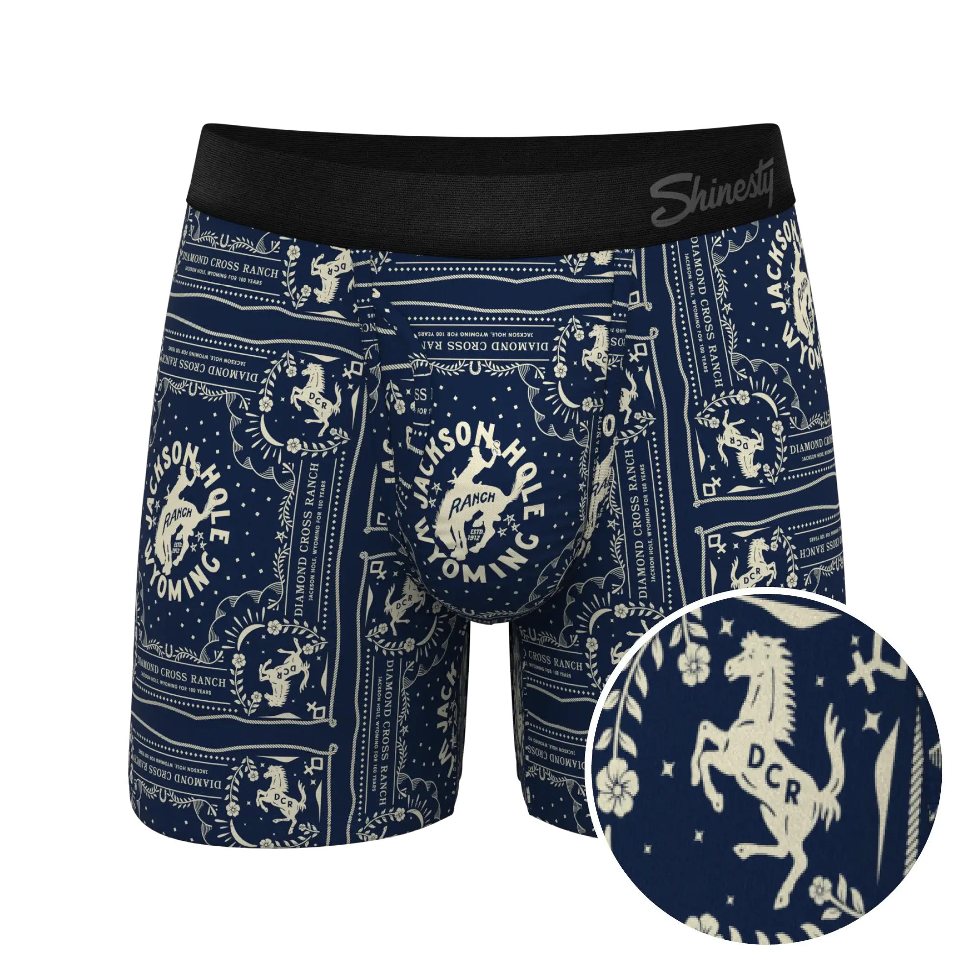 The Wrangle 'Em | Blue Bandana Shinesty x Diamond Cross Ranch Ball Hammock® Pouch Underwear With Fly - Shinesty - Flyclothing LLC
