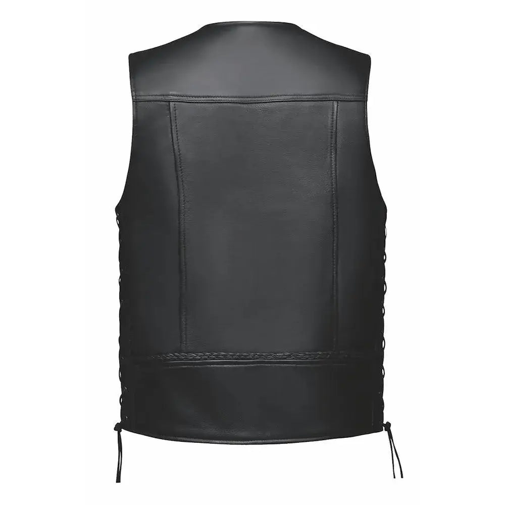 Wrangler - Men's Ultra Leather Motorcycle Vest - Unik Just for Bikers - Flyclothing LLC