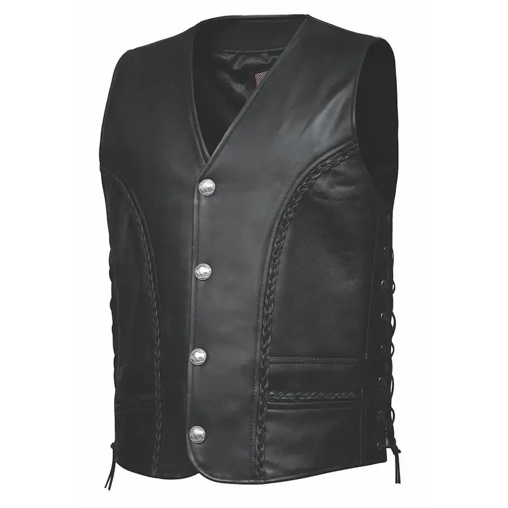 Wrangler - Men's Ultra Leather Motorcycle Vest - Unik Just for Bikers - Flyclothing LLC