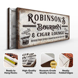 Personalized Bourbon and Cigar Bar Sign - Tailored Canvases - Flyclothing LLC