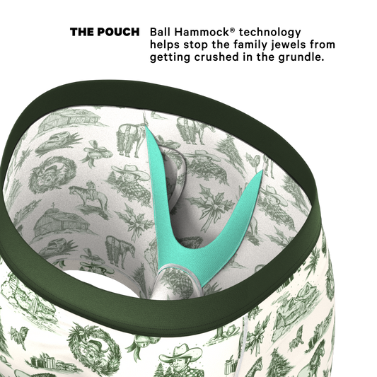 The Xmas In Texas | Western Toile Ball Hammock® Pouch Underwear With Fly