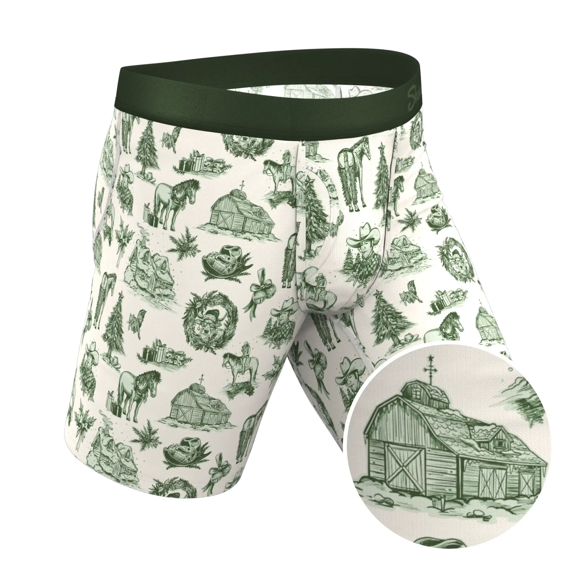 The Western Wonderland | Western Toile Long Leg Ball Hammock® Pouch Underwear With Fly - Shinesty - Flyclothing LLC
