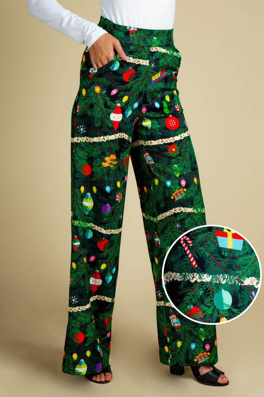 The Christmas Tree Camo | Womens Christmas Tree Print Pant - Shinesty