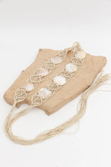 Bohemian Macramé Belt – Handwoven with Seashell Accents