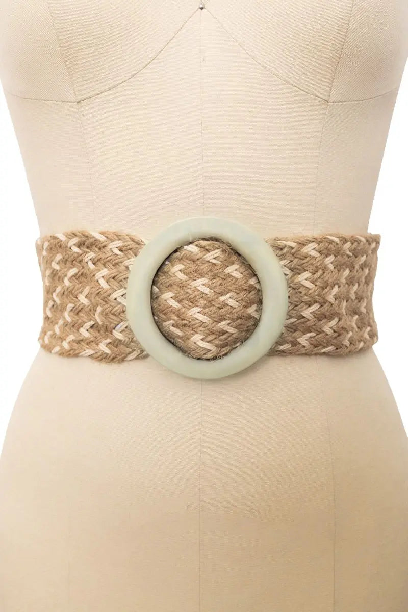 Bohemian Wide Natural Jute Waist Belt - Boho Clothing and Accessories - Flyclothing LLC