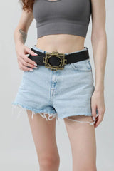 Vintage Western Belt – Geometric Buckle Cowboy Style 🤠⛓️ - Boho Clothing and Accessories - Flyclothing LLC