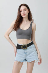 Vintage Western Belt – Geometric Buckle Cowboy Style 🤠⛓️ - Boho Clothing and Accessories - Flyclothing LLC