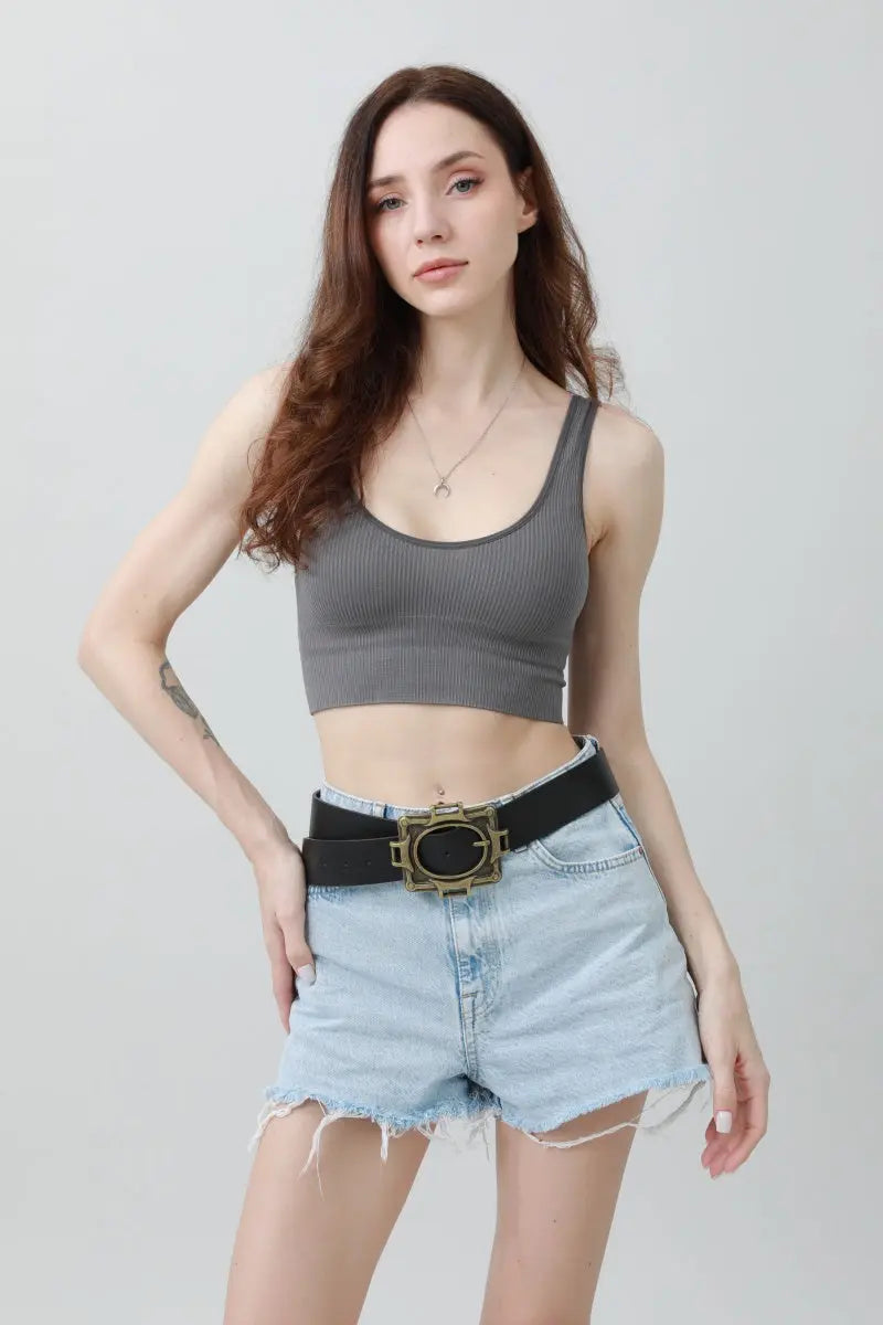 Vintage Western Belt – Geometric Buckle Cowboy Style 🤠⛓️ - Boho Clothing and Accessories - Flyclothing LLC