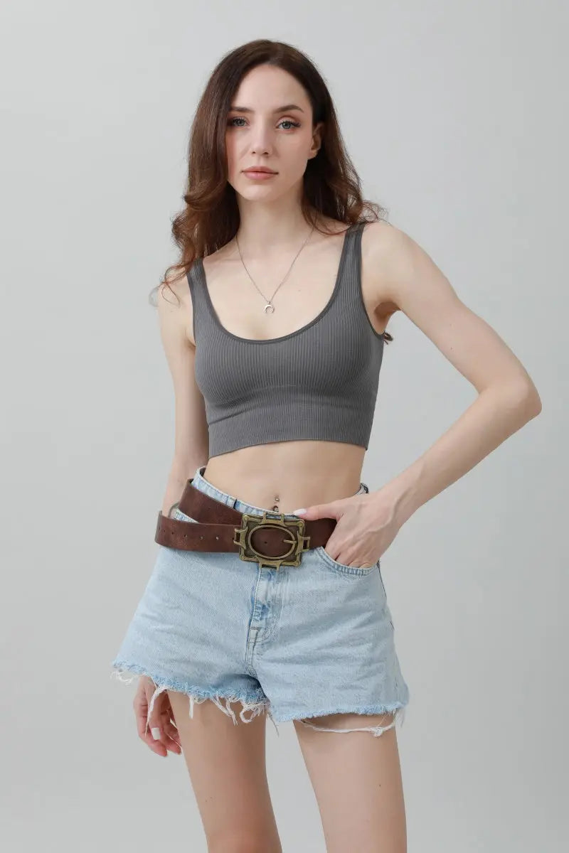 Vintage Western Belt – Geometric Buckle Cowboy Style 🤠⛓️ - Boho Clothing and Accessories - Flyclothing LLC
