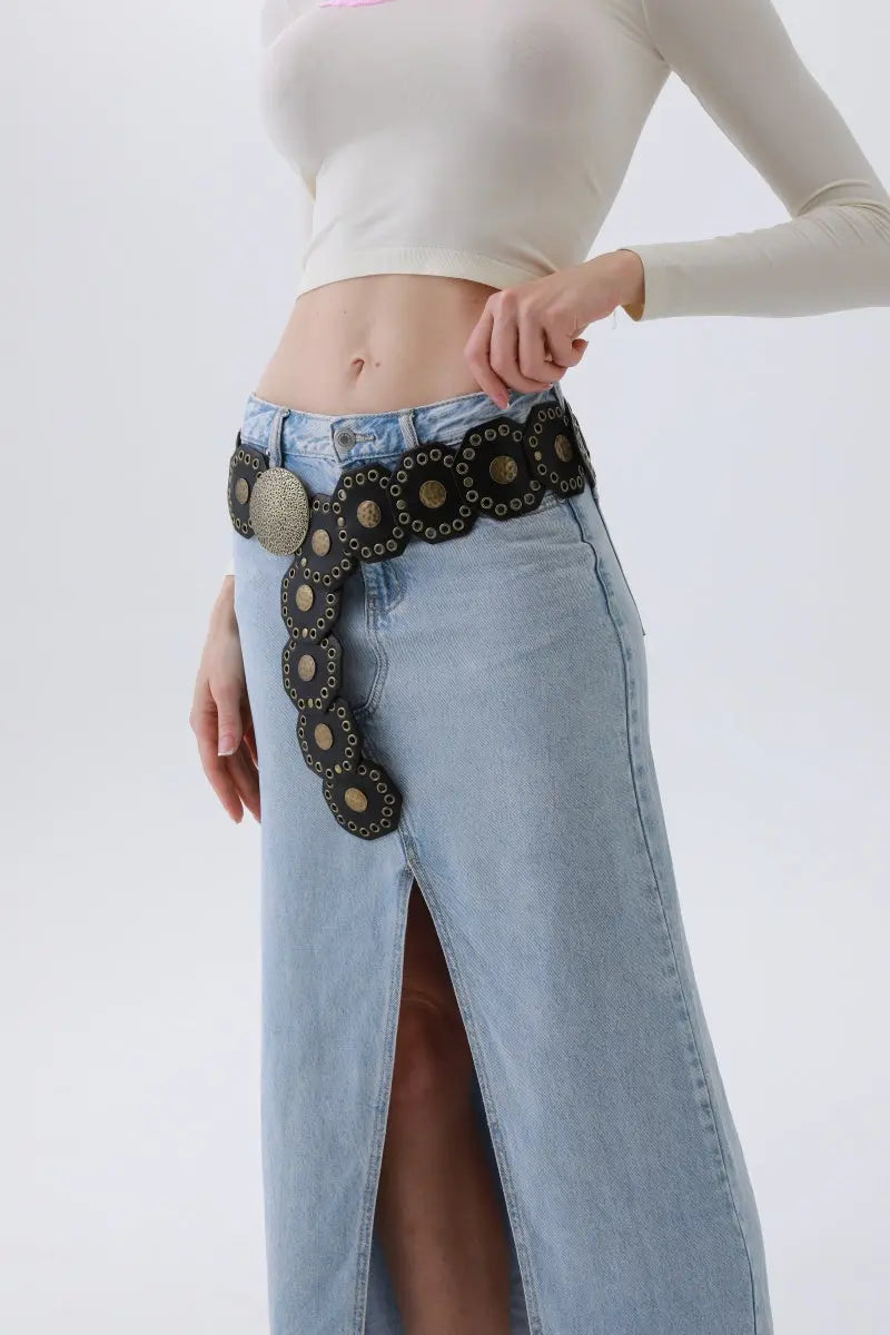 Classic Western Leather Belt – Vintage Cowboy Style ⚜️🤠 - Boho Clothing and Accessories - Flyclothing LLC