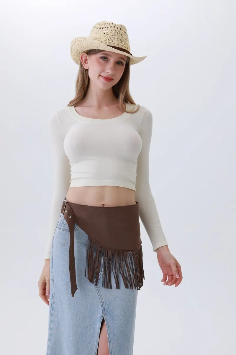 Ethnic Jazz Waist Cincher – Bohemian Fringe Belt✨🎷&nbsp;