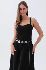 Boho Turquoise Chain Belt – Antique Bronze Buckle with Gemstone Accents✨