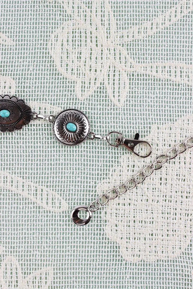 Bohemian Turquoise Waist Chain – Geometric Link Belt💎 - Boho Clothing and Accessories - Flyclothing LLC