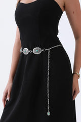 Turquoise Western Belt – Vintage Chain & Cowboy Glam🤠