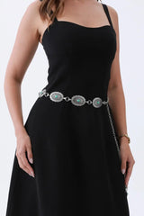 Turquoise Western Belt – Vintage Chain & Cowboy Glam🤠