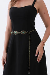 Turquoise Western Belt – Vintage Chain & Cowboy Glam🤠