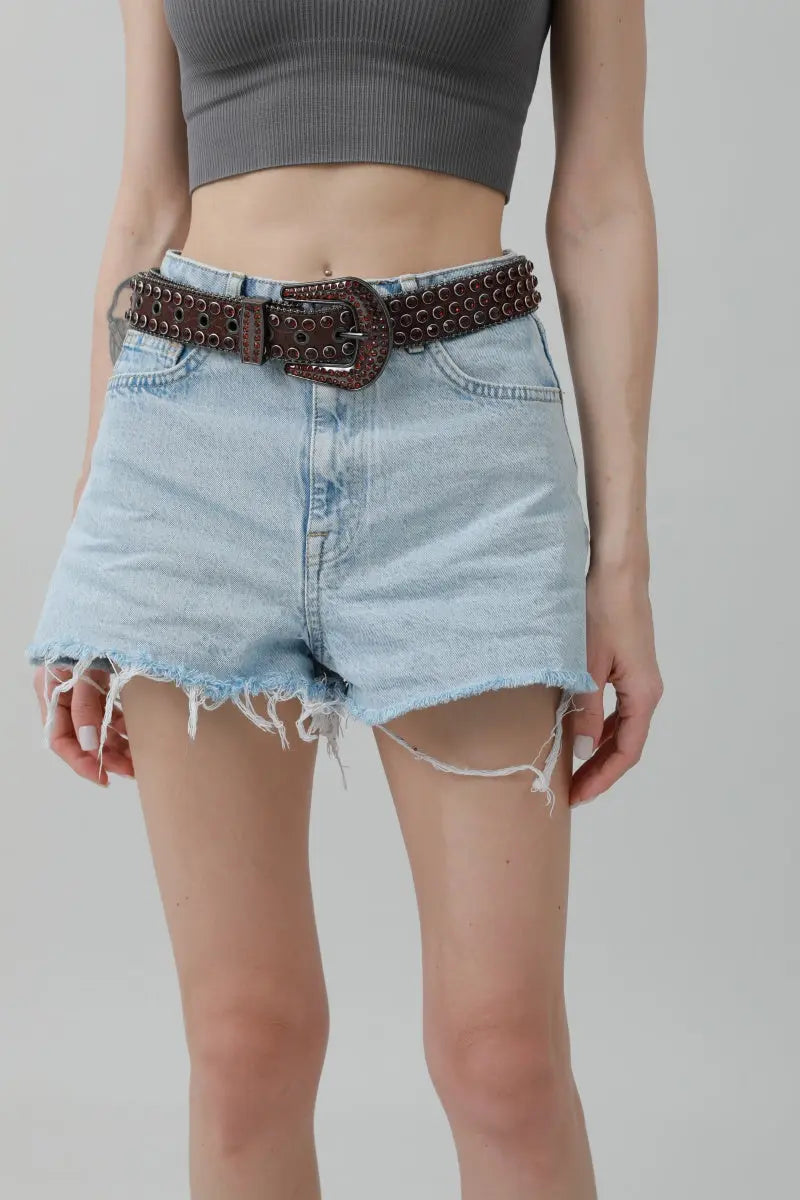 Rhinestone & Rivet Studded Belt – Glam Western Sparkle ✨🤠 - Boho Clothing and Accessories - Flyclothing LLC