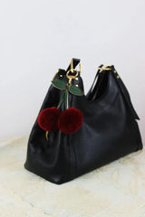 Luxury Rabbit Fur Cherry Charm – Plush Bag Pendant 🍒✨ - Boho Clothing and Accessories - Flyclothing LLC