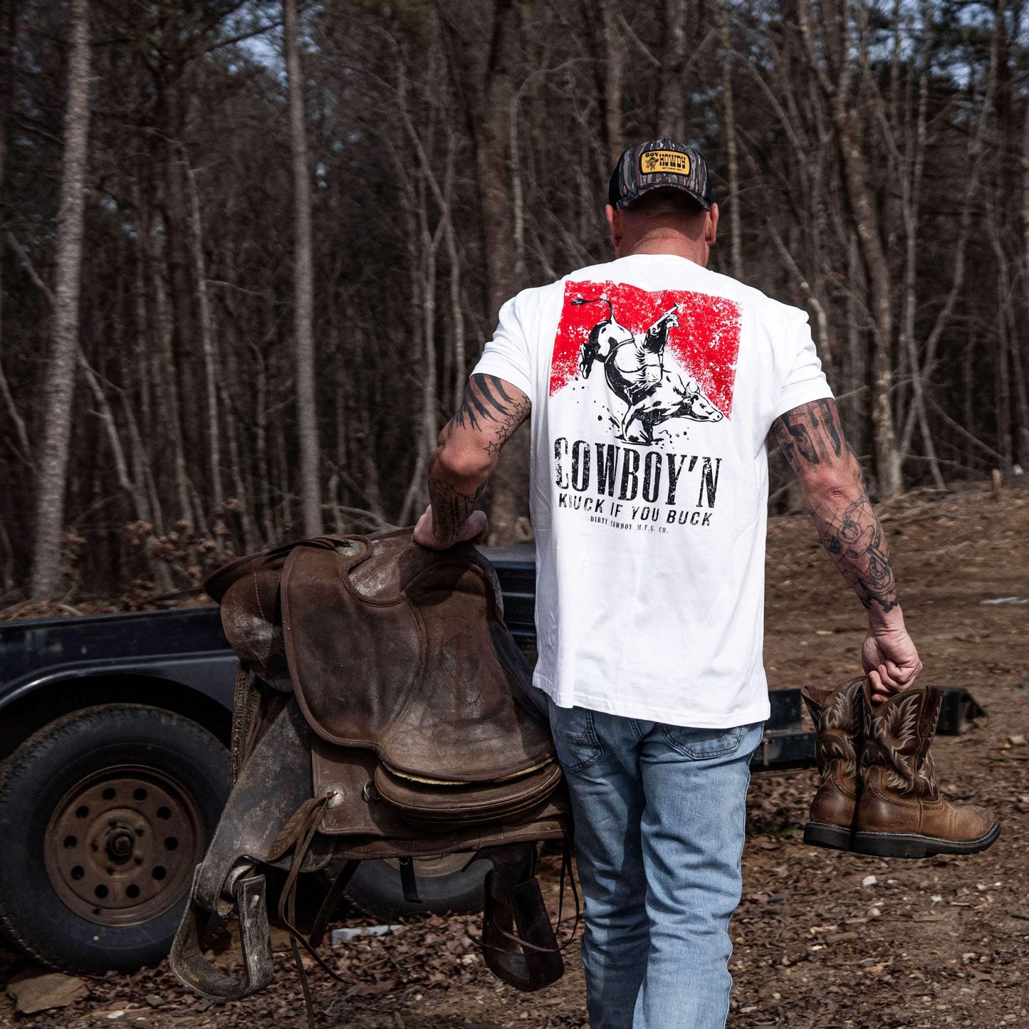 Cowboy'n Knuck If You Buck Rodeo Men's T-Shirt - DIRTY COWBOY USA - Flyclothing LLC
