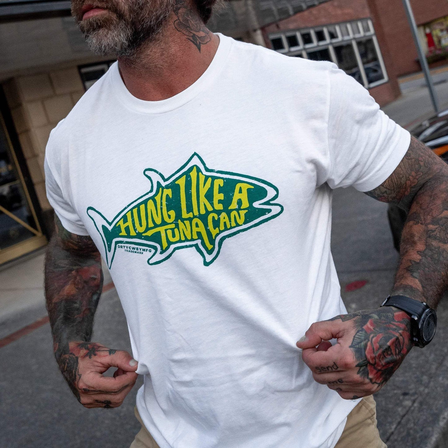 Hung Like A Tuna can Men's T-Shirt - DIRTY COWBOY USA - Flyclothing LLC