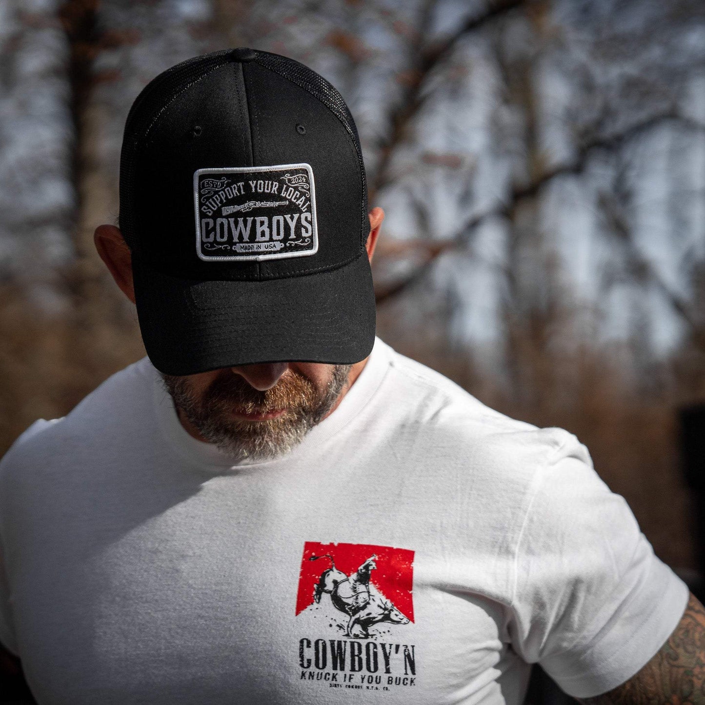 Support Your Local Cowboys Patch Snapback Hat - DIRTY COWBOY USA - Flyclothing LLC