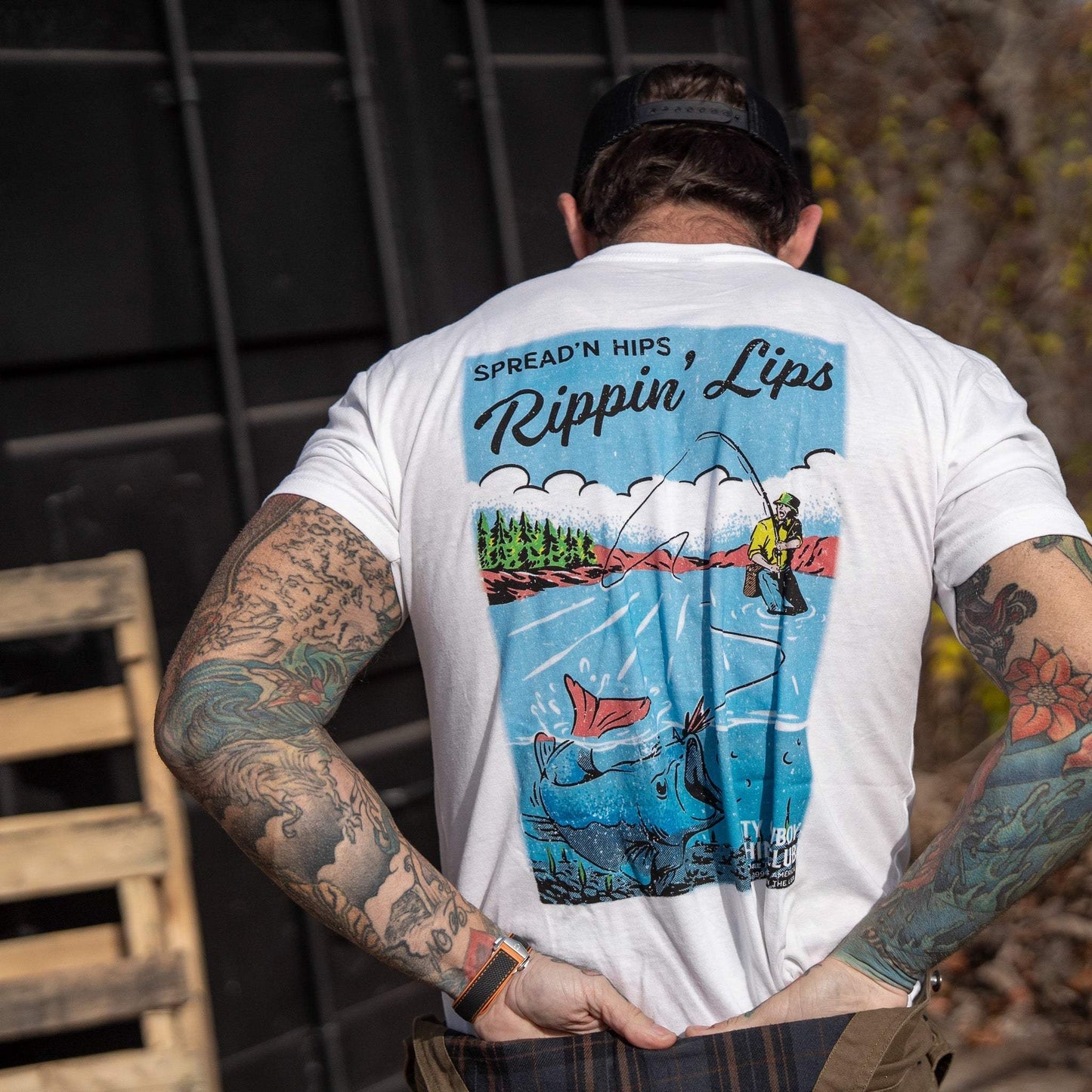 Spreadin' Hips & Rippin' Lips Fishing Club Men's T-Shirt - DIRTY COWBOY USA - Flyclothing LLC