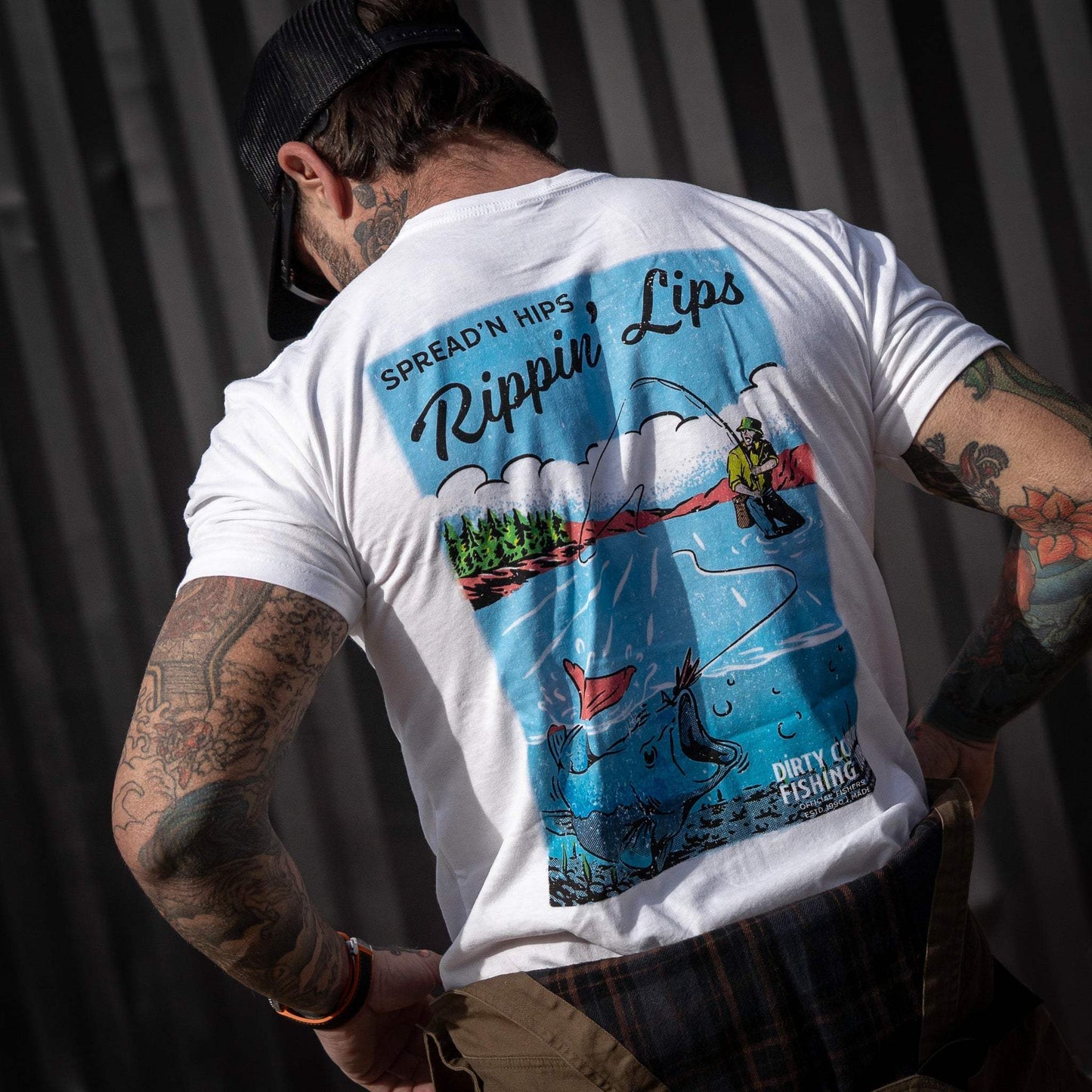 Spreadin' Hips & Rippin' Lips Fishing Club Men's T-Shirt - DIRTY COWBOY USA - Flyclothing LLC
