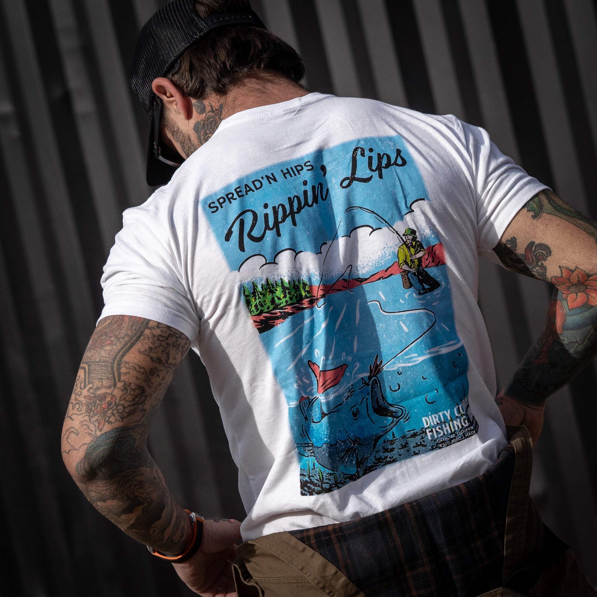 Spreadin' Hips & Rippin' Lips Fishing Club Men's T-Shirt - DIRTY COWBOY USA - Flyclothing LLC