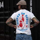 Hooked On Quack Duck Hunting Club Men's T-Shirt - DIRTY COWBOY USA - Flyclothing LLC
