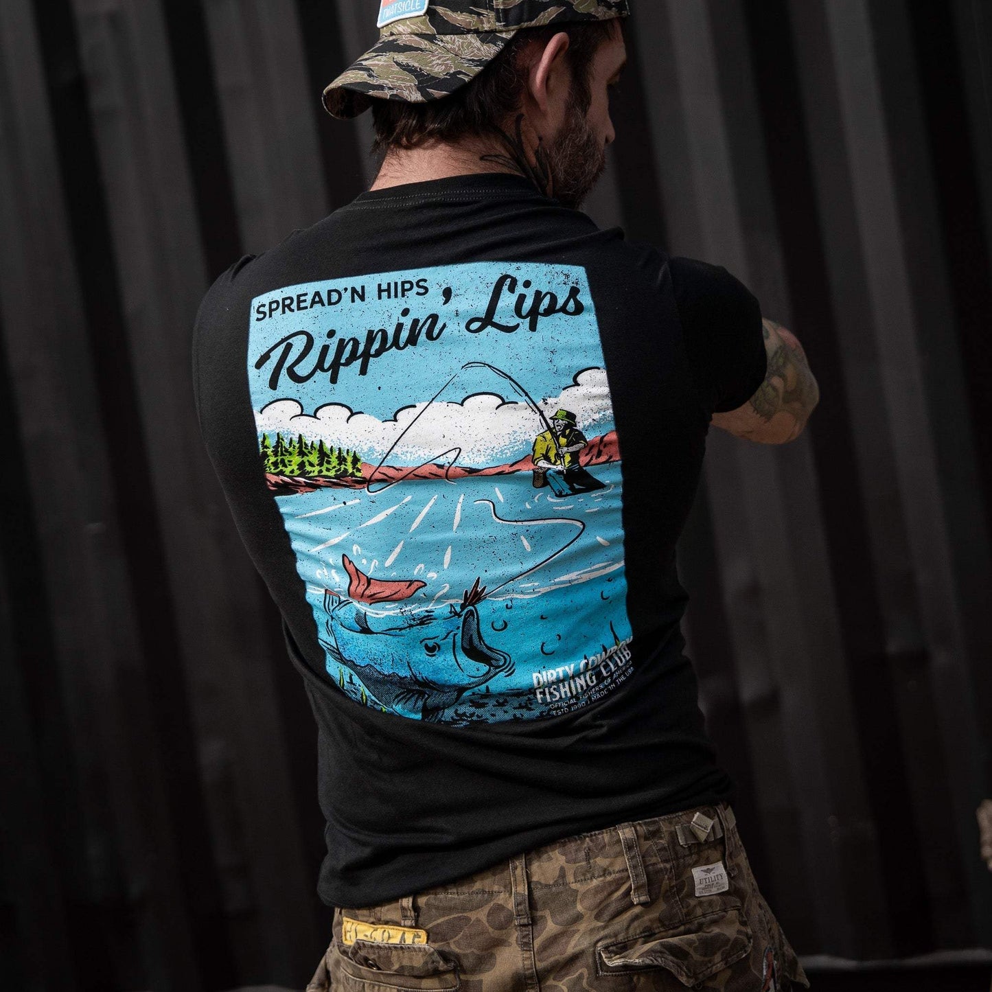 Spreadin' Hips & Rippin' Lips Fishing Club Men's T-Shirt - DIRTY COWBOY USA - Flyclothing LLC