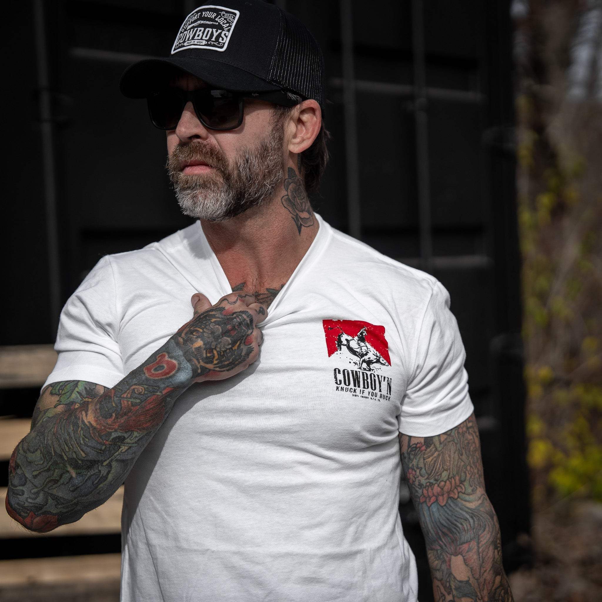 Cowboy'n Knuck If You Buck Rodeo Men's T-Shirt - DIRTY COWBOY USA - Flyclothing LLC
