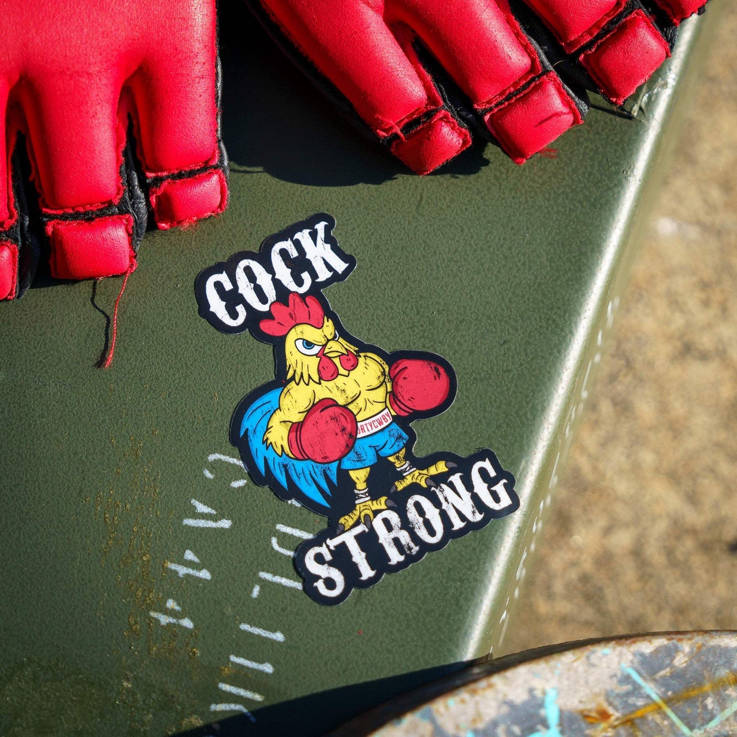 Cock Strong Boxing Chicken Decal - DIRTY COWBOY USA - Flyclothing LLC