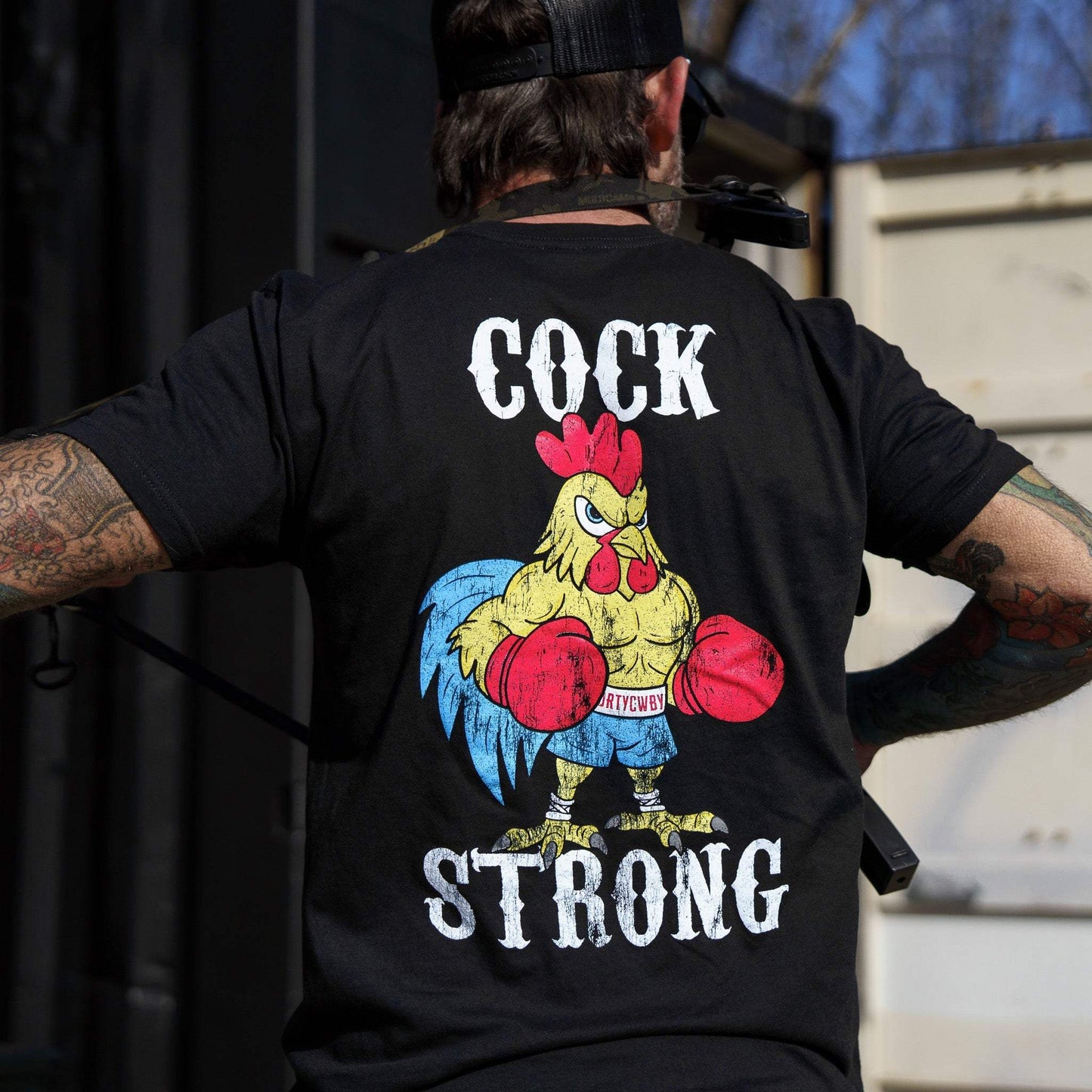 Boxing Chicken Strong Men's T-Shirt - DIRTY COWBOY USA - Flyclothing LLC