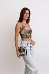 Glam Clear Stadium Bag with Gold Chain Strap - Boho Clothing and Accessories - Flyclothing LLC
