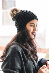 Cute Textured Pom Beanie