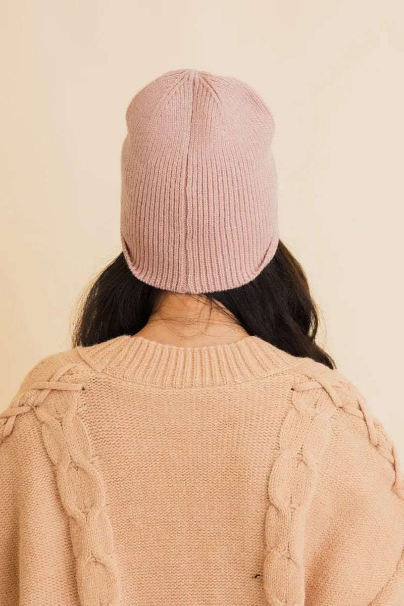 Frosty Front Fold Snuggle Ribbed Beanie