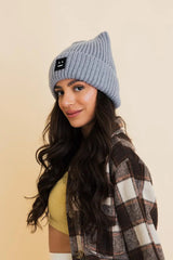 Chill Vibes Soft Ribbed Square Top Beanie - Boho Clothing and Accessories - Flyclothing LLC