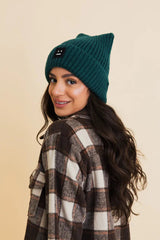 Chill Vibes Soft Ribbed Square Top Beanie - Boho Clothing and Accessories - Flyclothing LLC