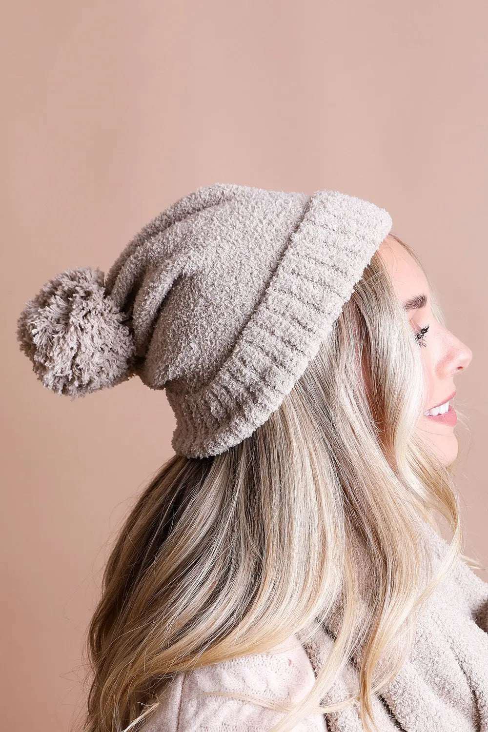 Boucle Pom Beanie - Boho Clothing and Accessories - Flyclothing LLC