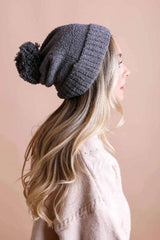 Boucle Pom Beanie - Boho Clothing and Accessories - Flyclothing LLC
