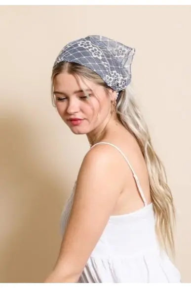 Bohemian Floral Lace Headscarf - Boho Clothing and Accessories - Flyclothing LLC