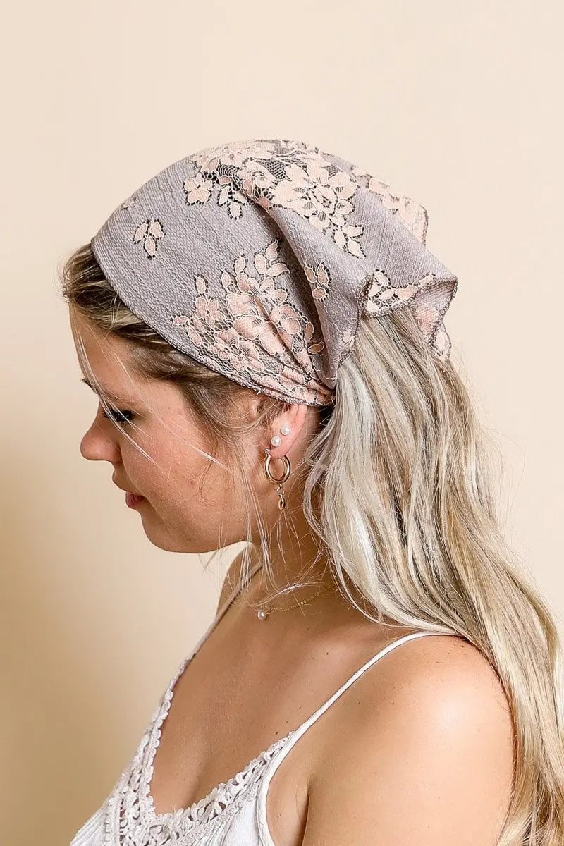 Bohemian Floral Lace Headscarf - Boho Clothing and Accessories - Flyclothing LLC