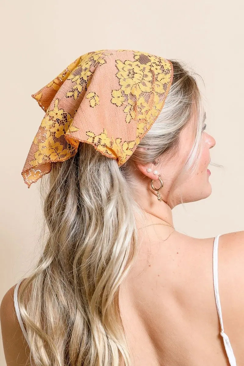 Bohemian Floral Lace Headscarf - Boho Clothing and Accessories - Flyclothing LLC