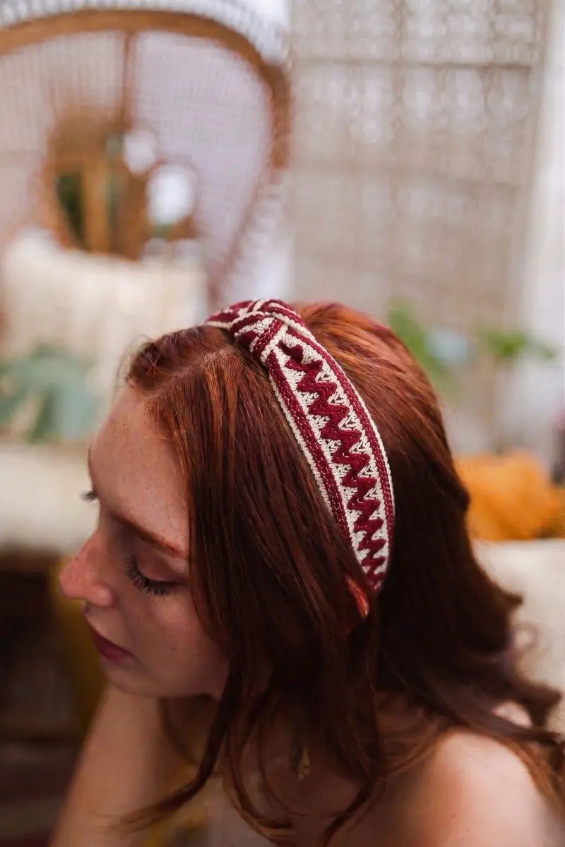 Embroidered Stitch Boho Knot Headband - Boho Clothing and Accessories - Flyclothing LLC