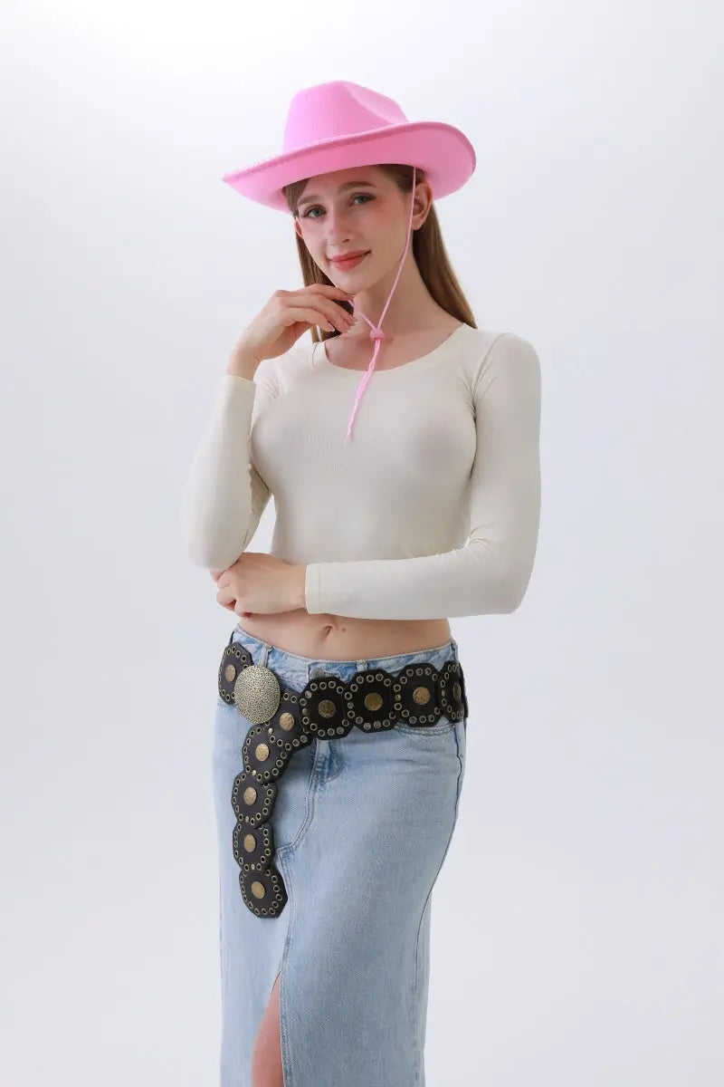 Classic Western Leather Belt – Vintage Cowboy Style ⚜️🤠 - Boho Clothing and Accessories - Flyclothing LLC