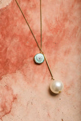 Gem and Pearl Pendant Necklace - Boho Clothing and Accessories - Flyclothing LLC