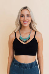 Turquoise Bohemian Fringe Bib Necklace💎