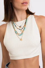 Bohemian Bliss Turquoise Beaded Layered Necklace💎