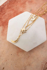 Celestial Layered Necklace - Moon and Star Charms 🌜✨ - Boho Clothing and Accessories - Flyclothing LLC